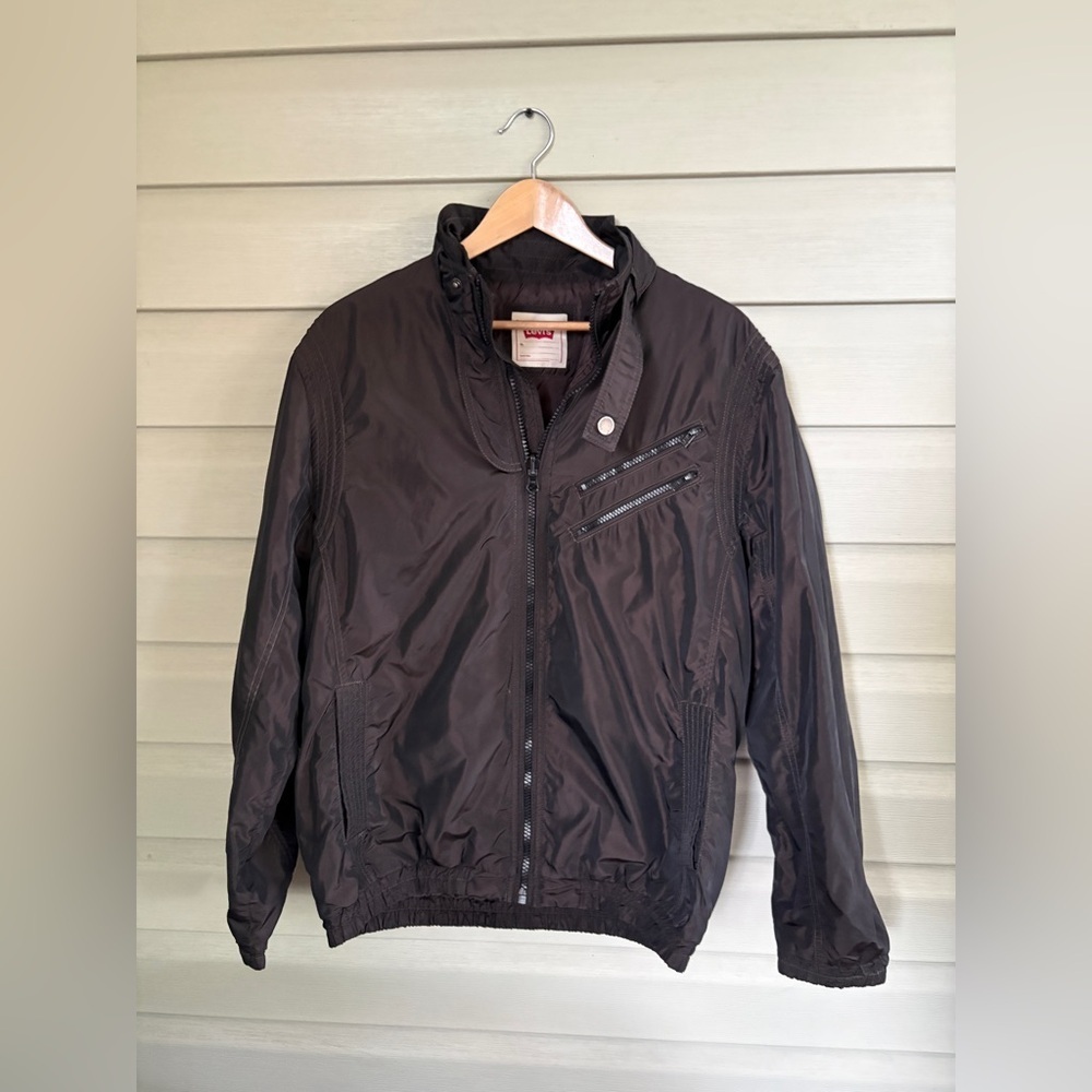 LEVI’S bomber jacket vintage Y2K nylon streetwear men’s sz L windbreaker EUC
